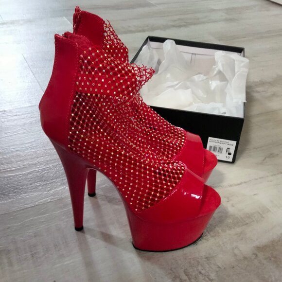 Red Adore-765 RM Platform Stilettos - Picture 3 of 6